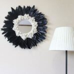 feather round mirror
