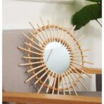 vintage rattan mirror