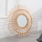 vintage rattan mirror