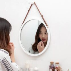 round white barber mirror