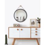 round black barber mirror