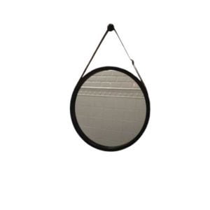 round black barber mirror