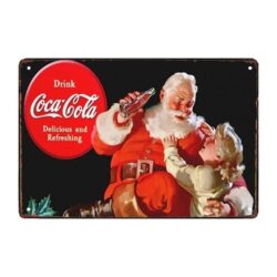 vintage metal plate santa coca cola granddaughter