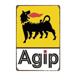 metal plate vintage agip