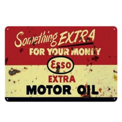 vintage metal plate esso extra motor oil