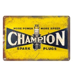 vintage metal plate champion spark plugs