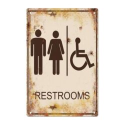 vintage toilet door plate