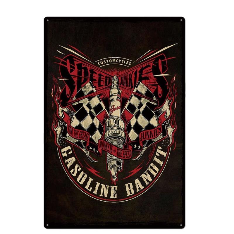 vintage speedjunkie metal plate vintage speedjunkie metal plate