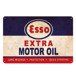 vintage metal plate esso motor oil