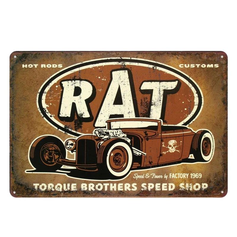 vintage metal plate rat hot rod vintage metal plate rat hot rod