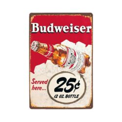 vintage budweiser metal plate