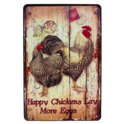 metal deco hen plaque