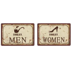 metal deco wc plaque