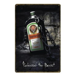 vintage jagermeister metal plate