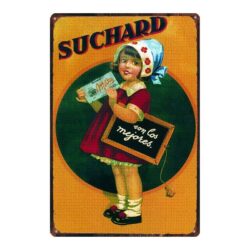 metal plate vintage chocolate suchard