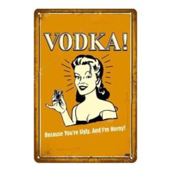 alcohol advertising metal plate