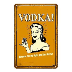 alcohol advertising metal plate