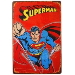 vintage superman metal plate
