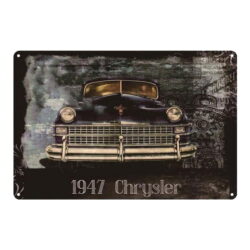 vintage metal plate 1947 chrysler