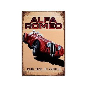 vintage alfa romeo metal plate