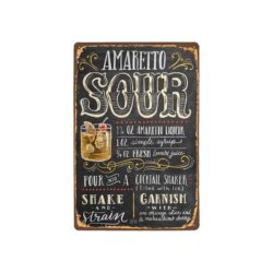 vintage amaretto sour metal plate