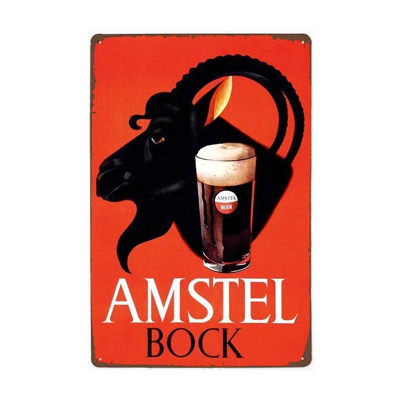 vintage metal plate amstel bock vintage metal plate amstel bock