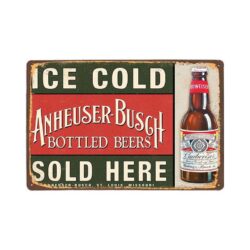 vintage metal plate anheuser busch