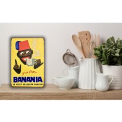 vintage banania metal plate