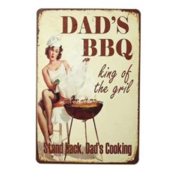 vintage barbecue metal plate