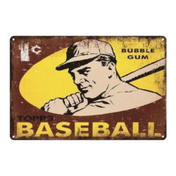 vintage baseball bubble gum metal plate