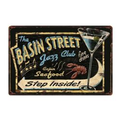 vintage metal plate bassin street