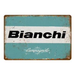 vintage bianchi metal plate