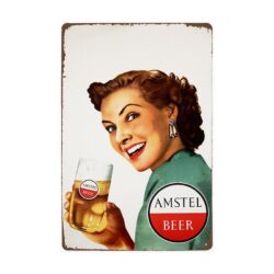 metal plate vintage beer amsteel