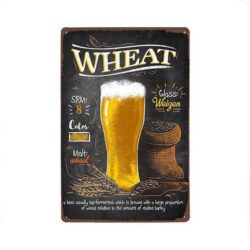 metal plate vintage beer wheat