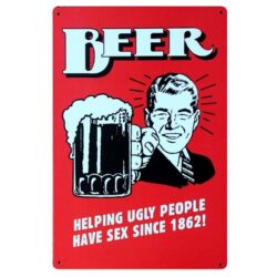 metal plate vintage beer mug
