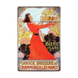 vintage metal plate br luxury beer