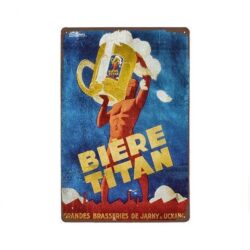 metal plate vintage beer titan