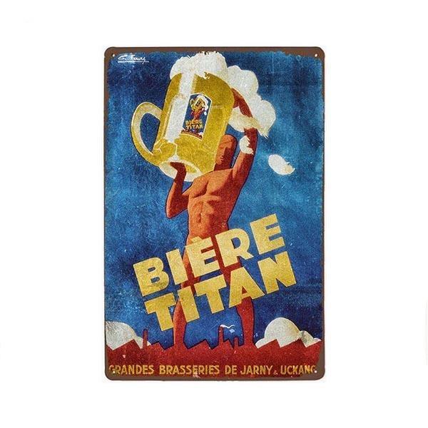 metal plate vintage beer titan metal plate vintage beer titan
