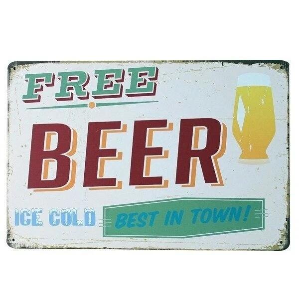 vintage beer metal plate vintage beer metal plate