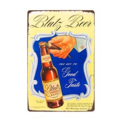 metal plate vintage blatz
