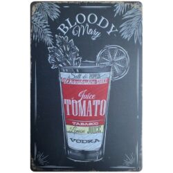 vintage bloody mary metal plate