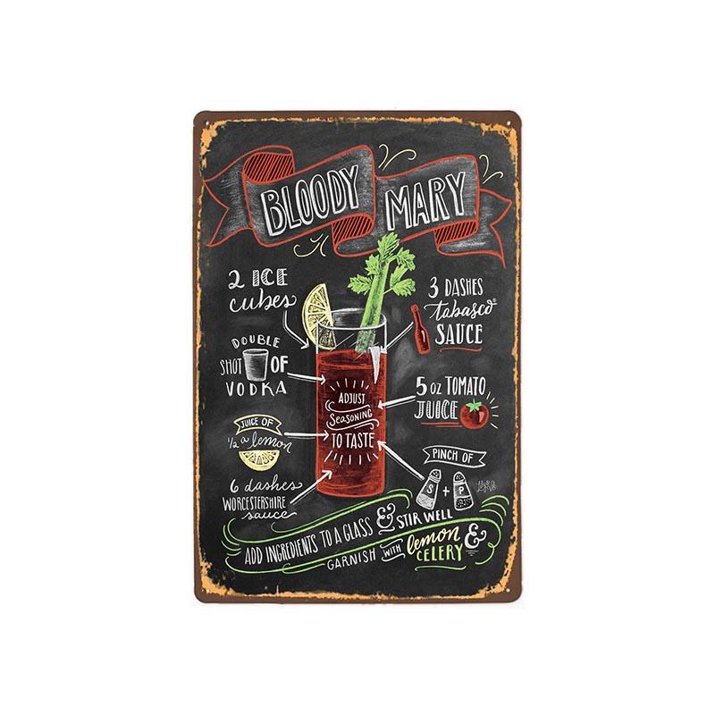 metal plate vintage bloody mary 1 metal plate vintage bloody mary 1