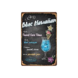 vintage blue hawaiian metal plate