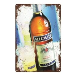 vintage metal plate bottle ricard