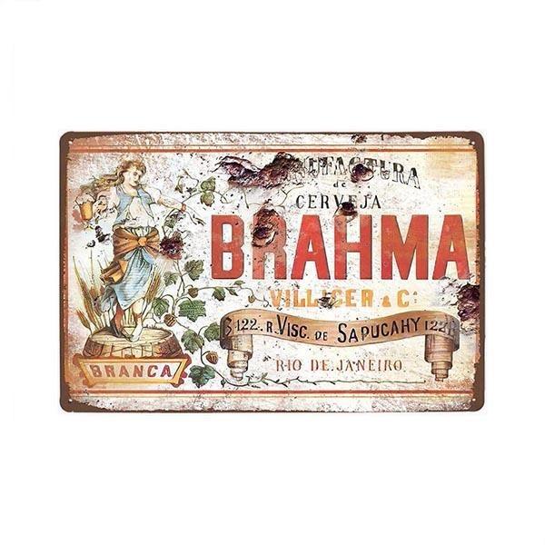 vintage brahma metal plate vintage brahma metal plate