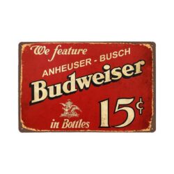 metal plate vintage budweiser 15c