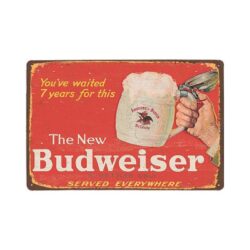 metal plate vintage budweiser tank