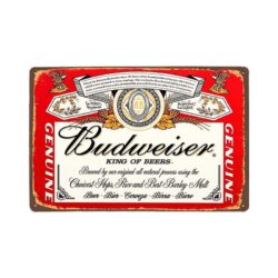 vintage budweiser genuine metal plate