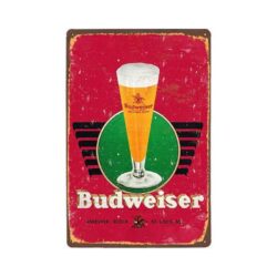 metal plate vintage budweiser glass