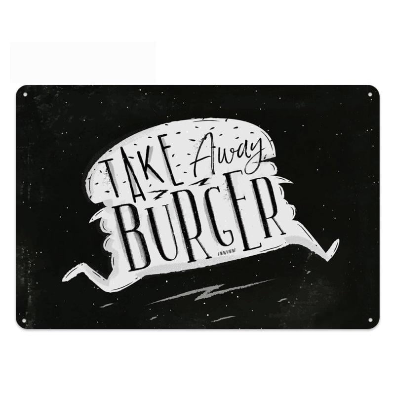 vintage burger to go metal plate vintage burger to go metal plate